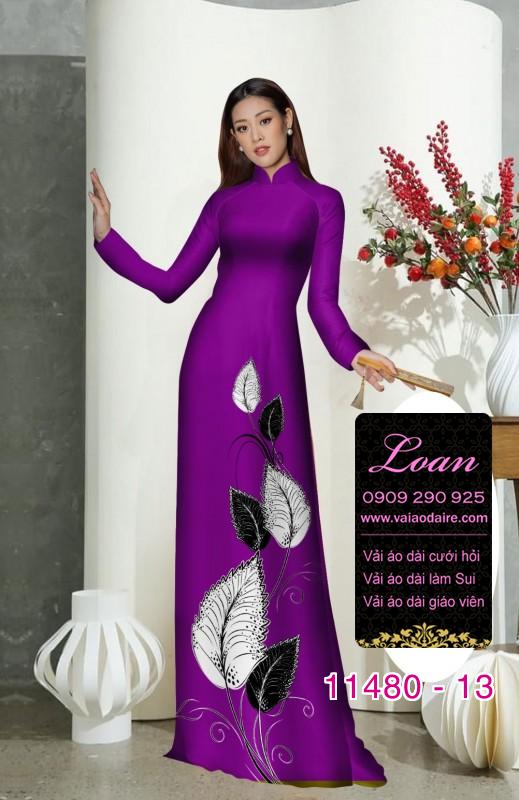 Vải áo dài hình lá cây