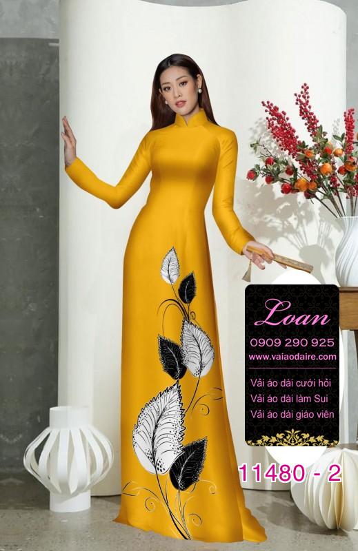 Vải áo dài hình lá cây
