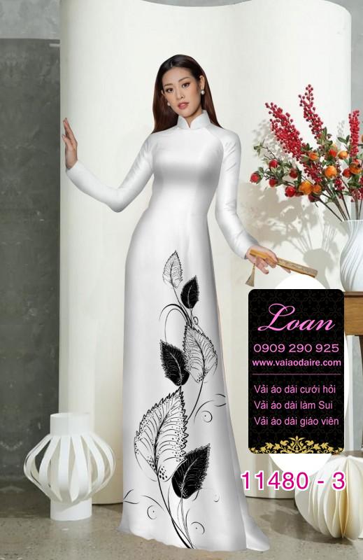 Vải áo dài hình lá cây