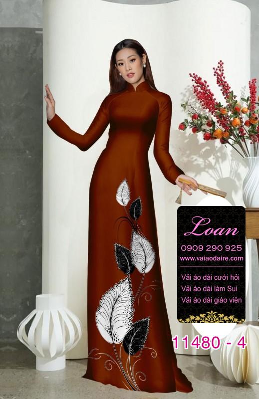Vải áo dài hình lá cây