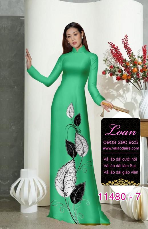 Vải áo dài hình lá cây