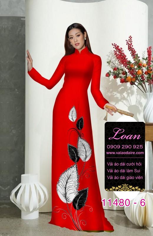 Vải áo dài hình lá cây
