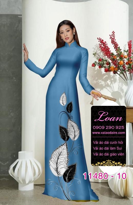 Vải áo dài hình lá cây