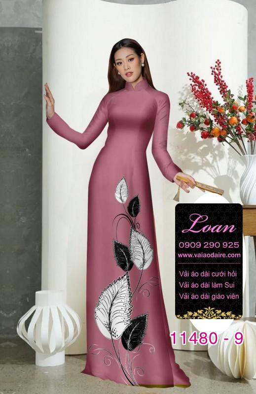 Vải áo dài hình lá cây