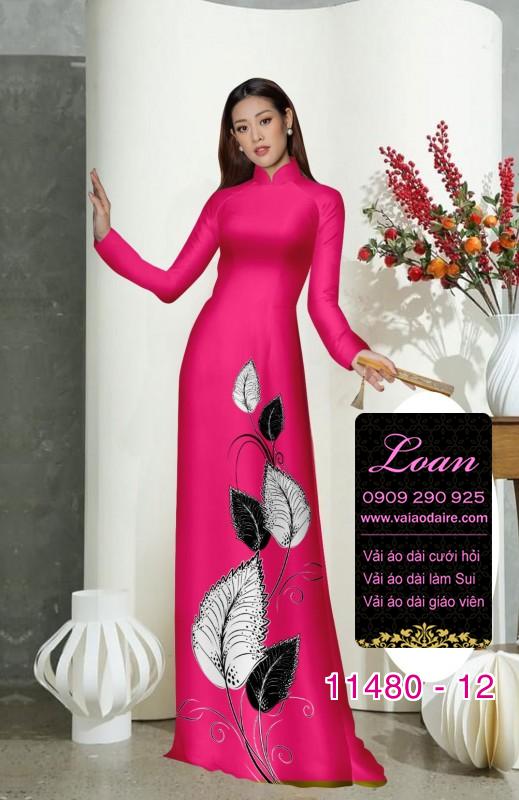 Vải áo dài hình lá cây