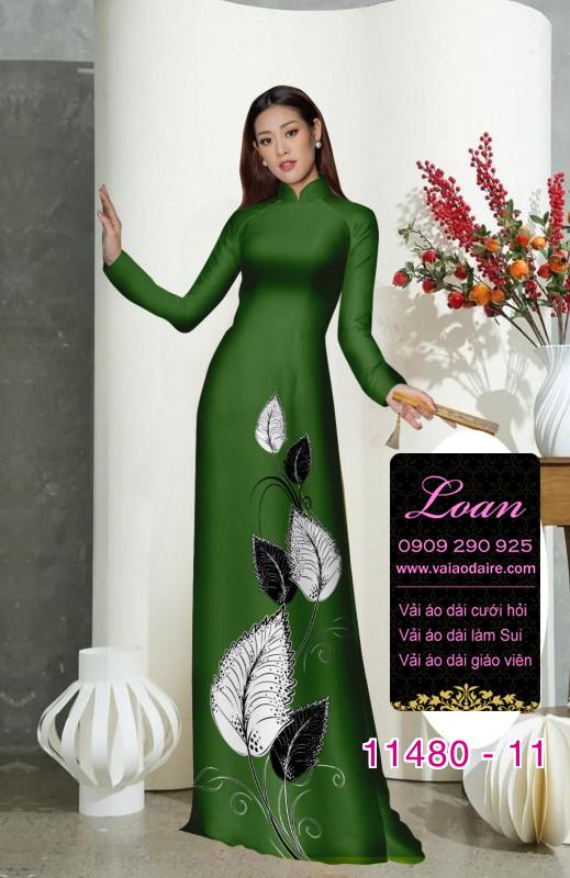 Vải áo dài hình lá cây