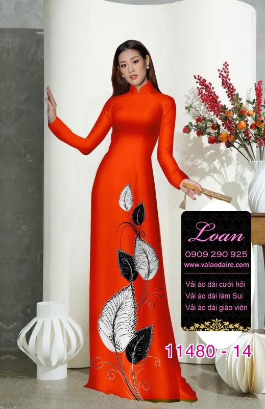 Vải áo dài hình lá cây