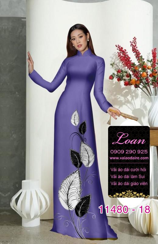 Vải áo dài hình lá cây