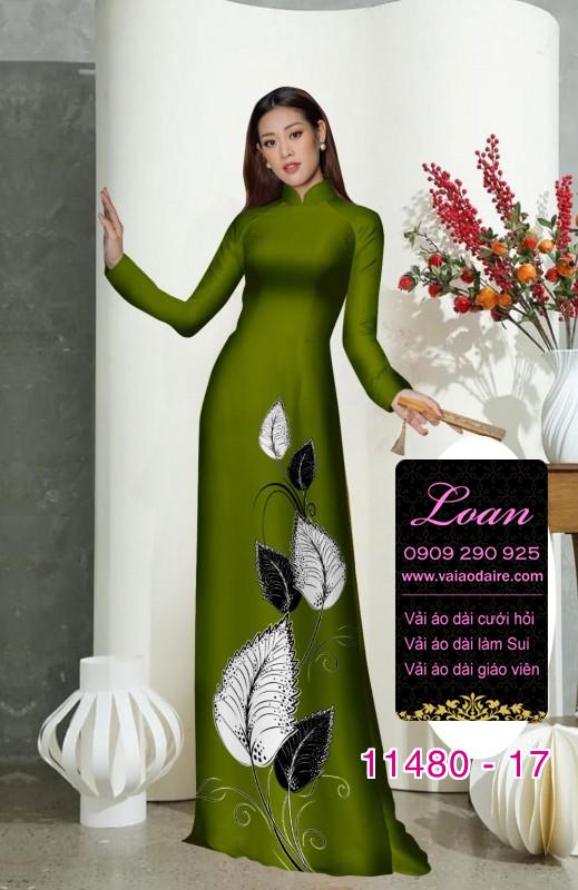 Vải áo dài hình lá cây