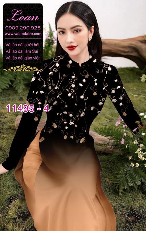 Vải áo dài hoa 3D