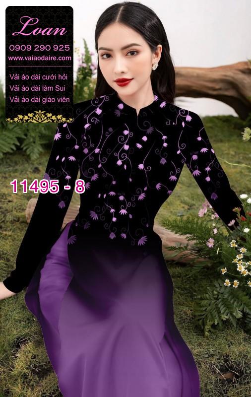Vải áo dài hoa 3D