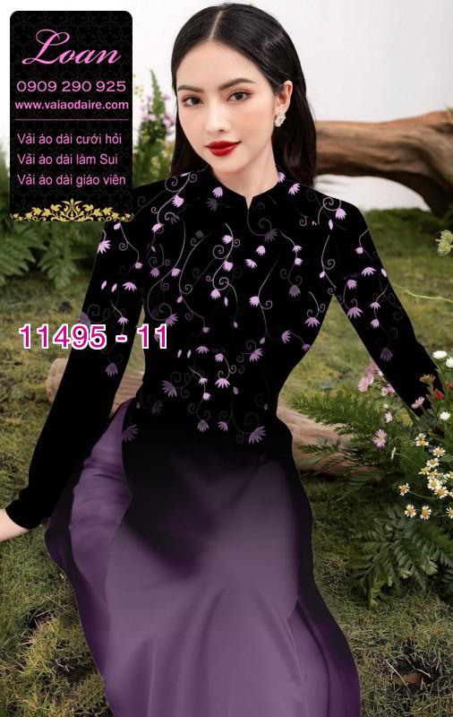 Vải áo dài hoa 3D