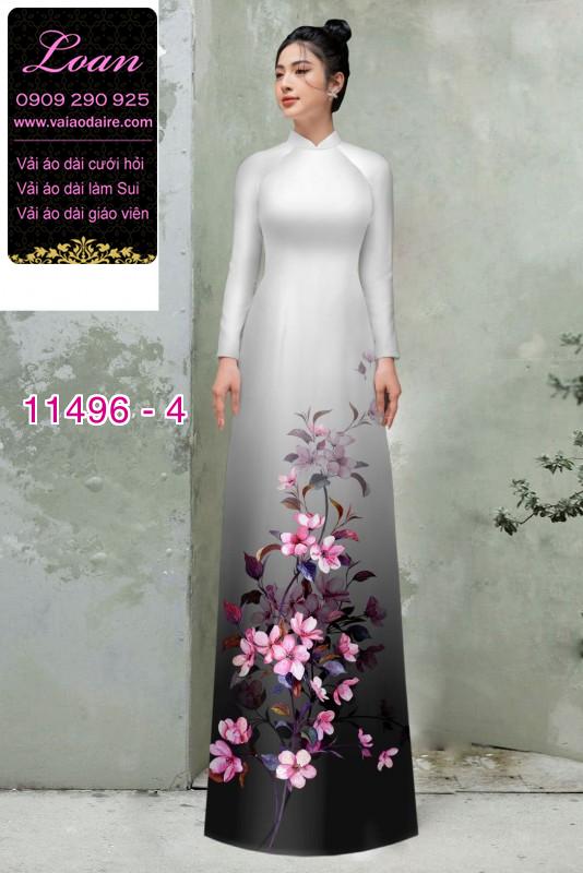 Vải áo dài hoa 3D