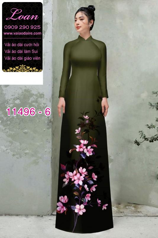 Vải áo dài hoa 3D