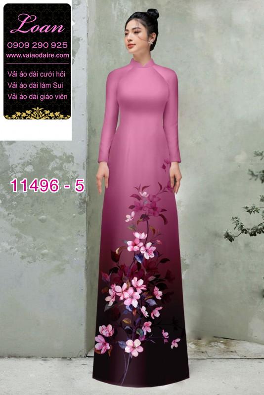 Vải áo dài hoa 3D