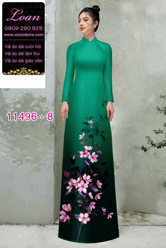 Vải áo dài hoa 3D
