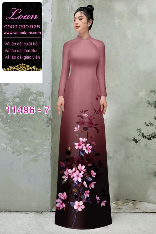 Vải áo dài hoa 3D