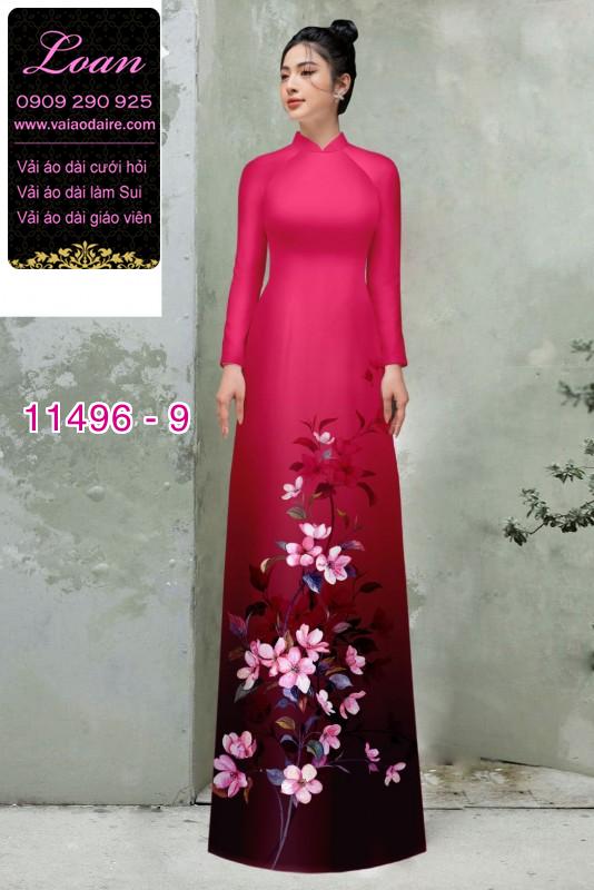 Vải áo dài hoa 3D
