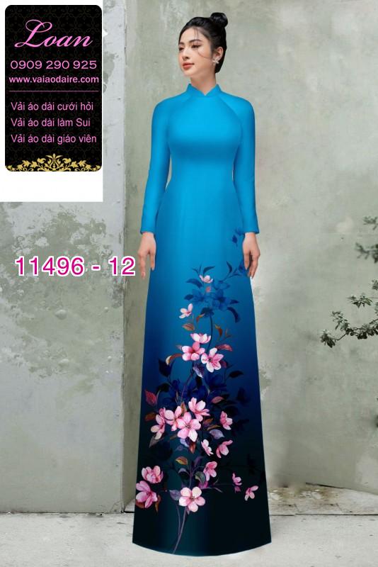 Vải áo dài hoa 3D