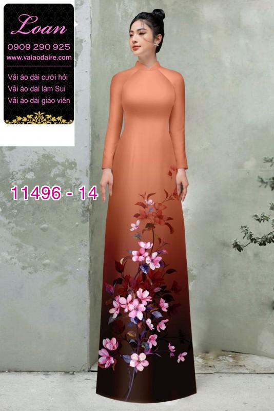 Vải áo dài hoa 3D