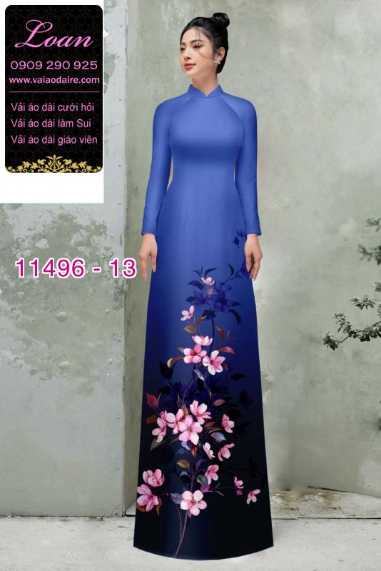 Vải áo dài hoa 3D