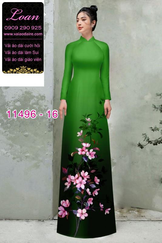 Vải áo dài hoa 3D