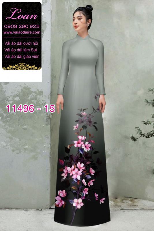 Vải áo dài hoa 3D