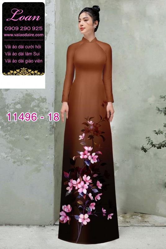 Vải áo dài hoa 3D