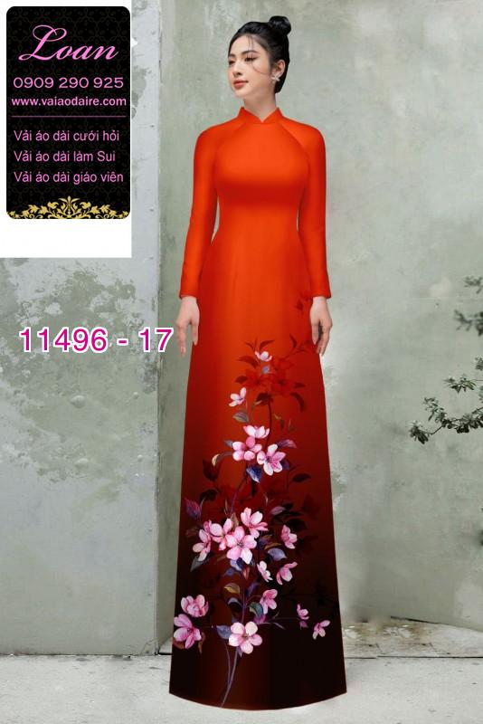 Vải áo dài hoa 3D