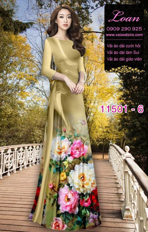 Vải áo dài hoa 3D