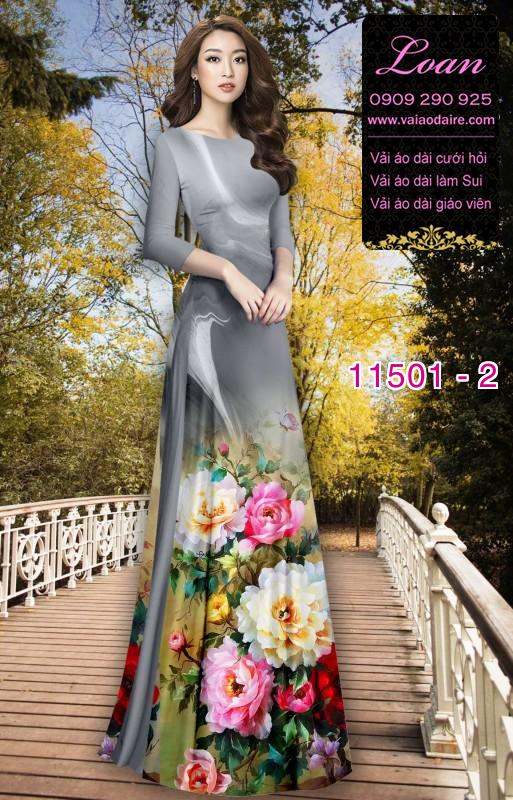 Vải áo dài hoa 3D