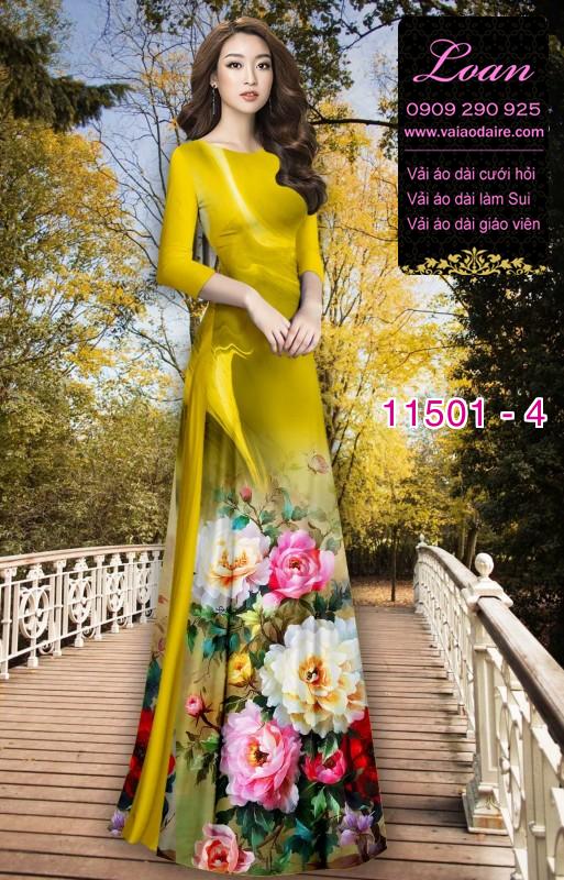 Vải áo dài hoa 3D
