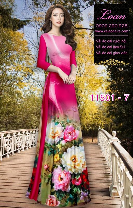 Vải áo dài hoa 3D