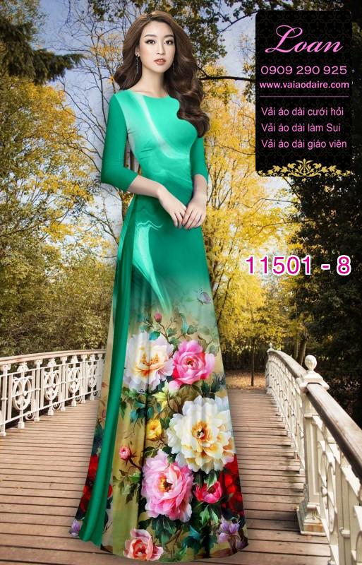 Vải áo dài hoa 3D