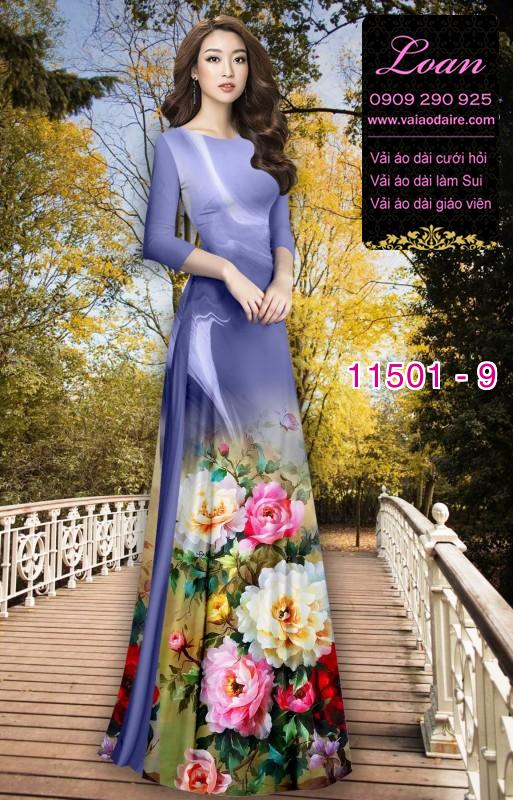 Vải áo dài hoa 3D