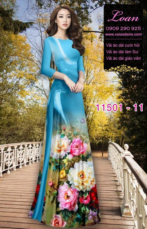 Vải áo dài hoa 3D