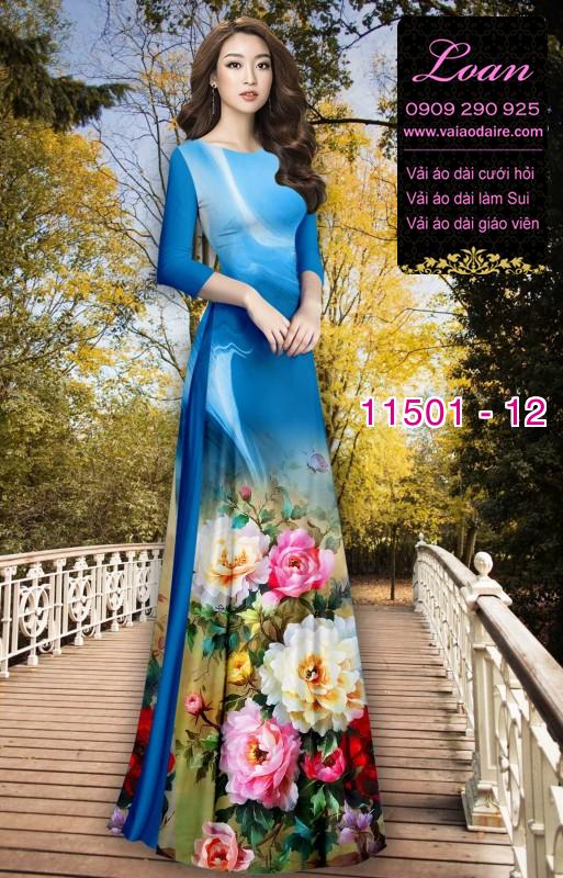 Vải áo dài hoa 3D