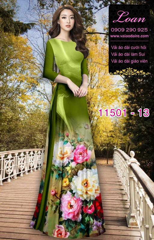 Vải áo dài hoa 3D