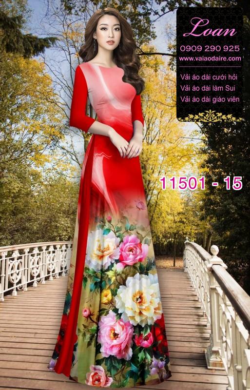 Vải áo dài hoa 3D
