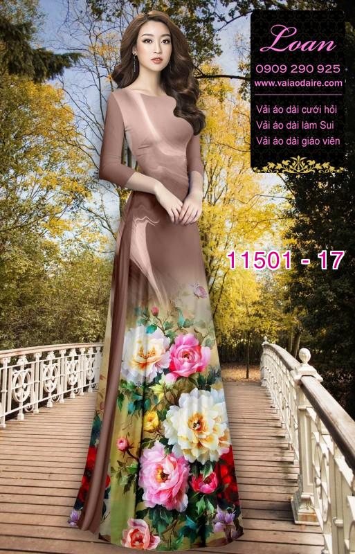 Vải áo dài hoa 3D