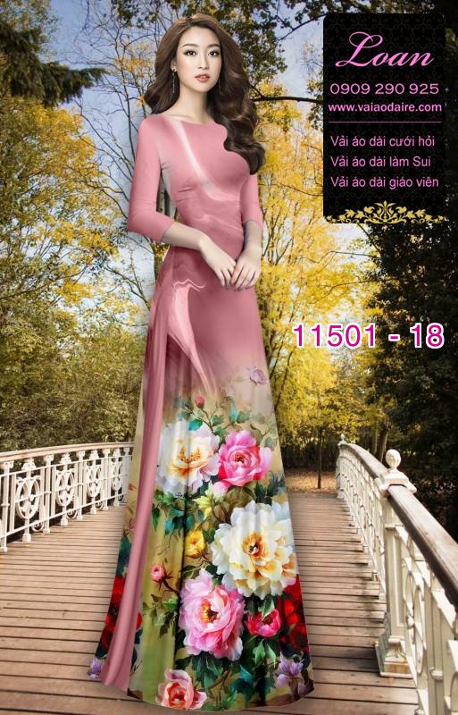 Vải áo dài hoa 3D