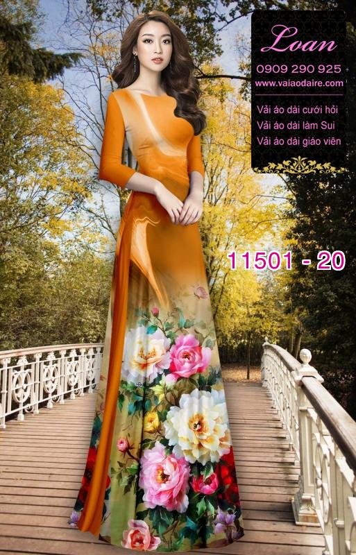 Vải áo dài hoa 3D