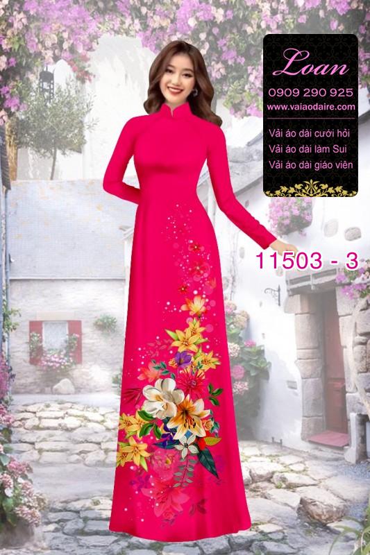 Vải áo dài hoa 3D
