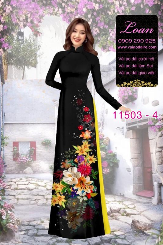 Vải áo dài hoa 3D