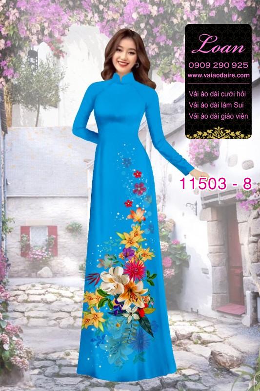 Vải áo dài hoa 3D