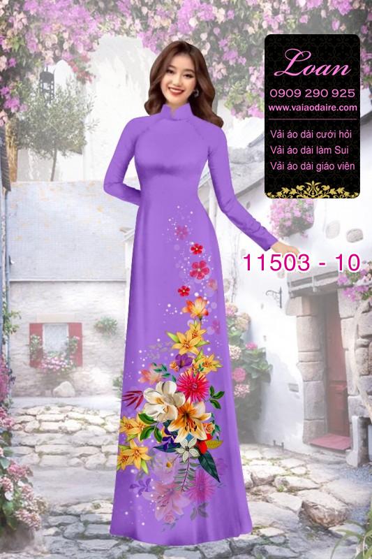Vải áo dài hoa 3D
