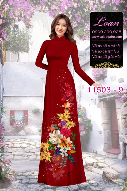Vải áo dài hoa 3D