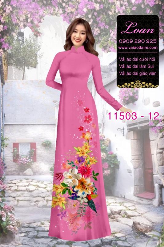Vải áo dài hoa 3D