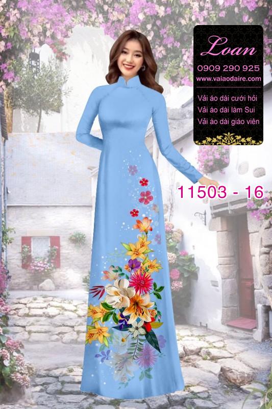 Vải áo dài hoa 3D