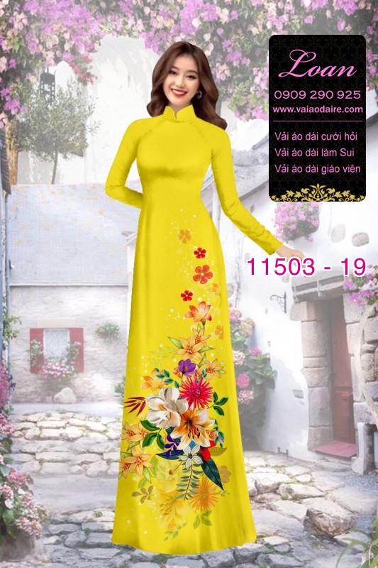 Vải áo dài hoa 3D